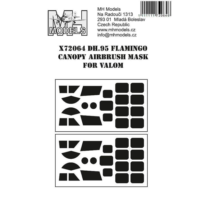 1/72 DH.95 Flamingo Canopy Airbrush Mask for Valom