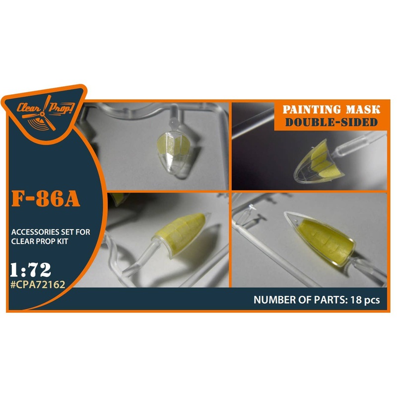 1/72 F-86A double-sided painting mask on yellow kabuki paper for CP kits