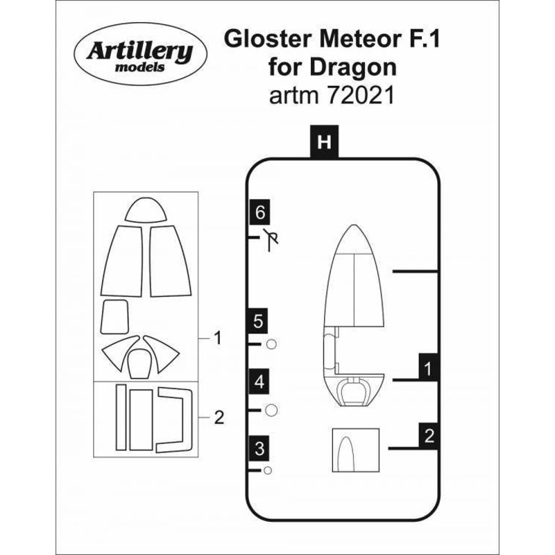 1/72 Gloster Meteor F.1 MASK, for Dragon