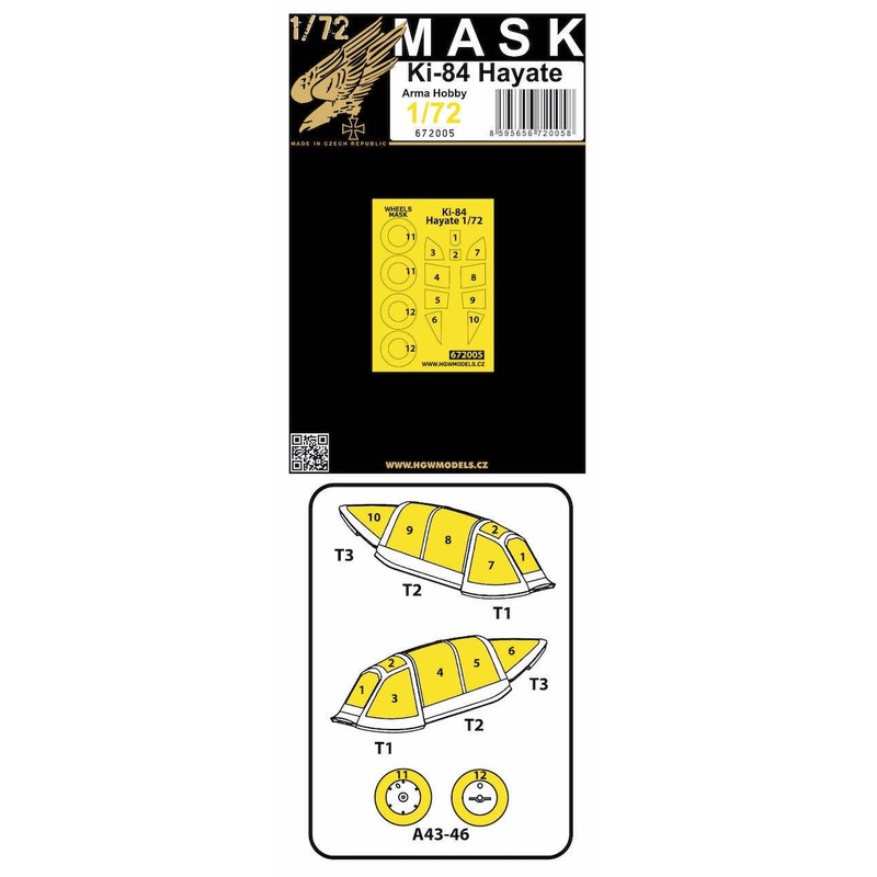 1/72 Ki-84 Hayate Masks (for Arma Hobby)