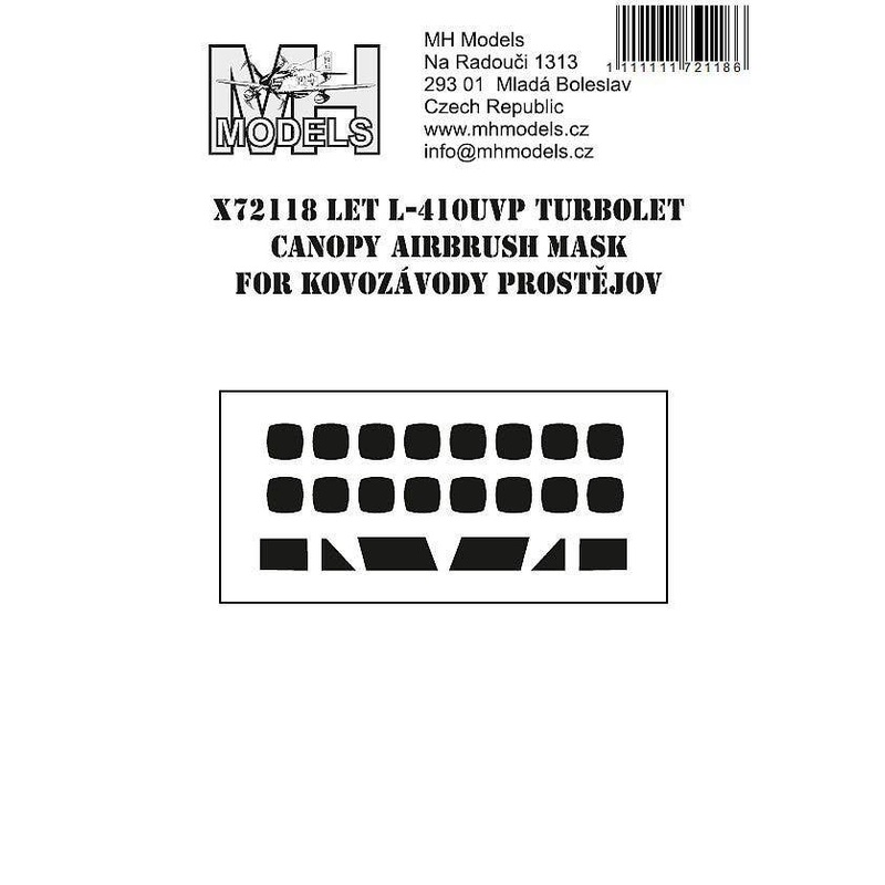 1/72 L-410UVP Turbolet canopy airbrush mask, for Kovozavody