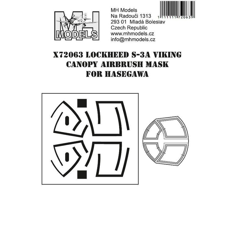 1/72 Lockheed S-3A Viking Canopy Airbrush Mask for Hasegawa