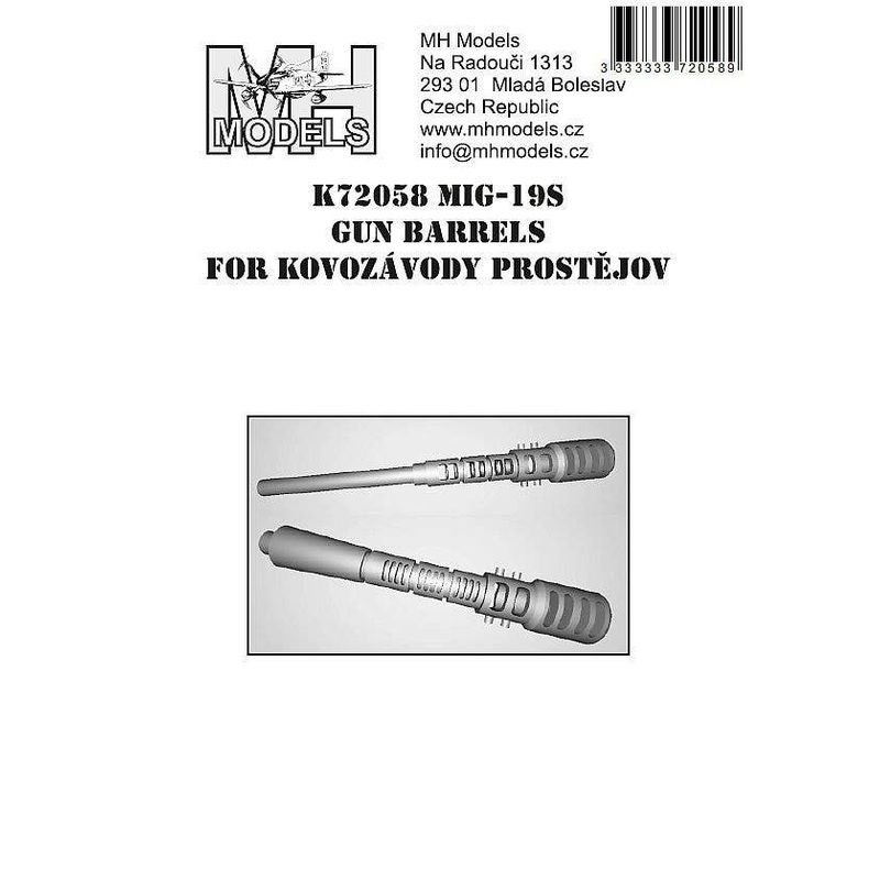 1/72 Mig-19S gun barrels for Kovozavody Prostejov