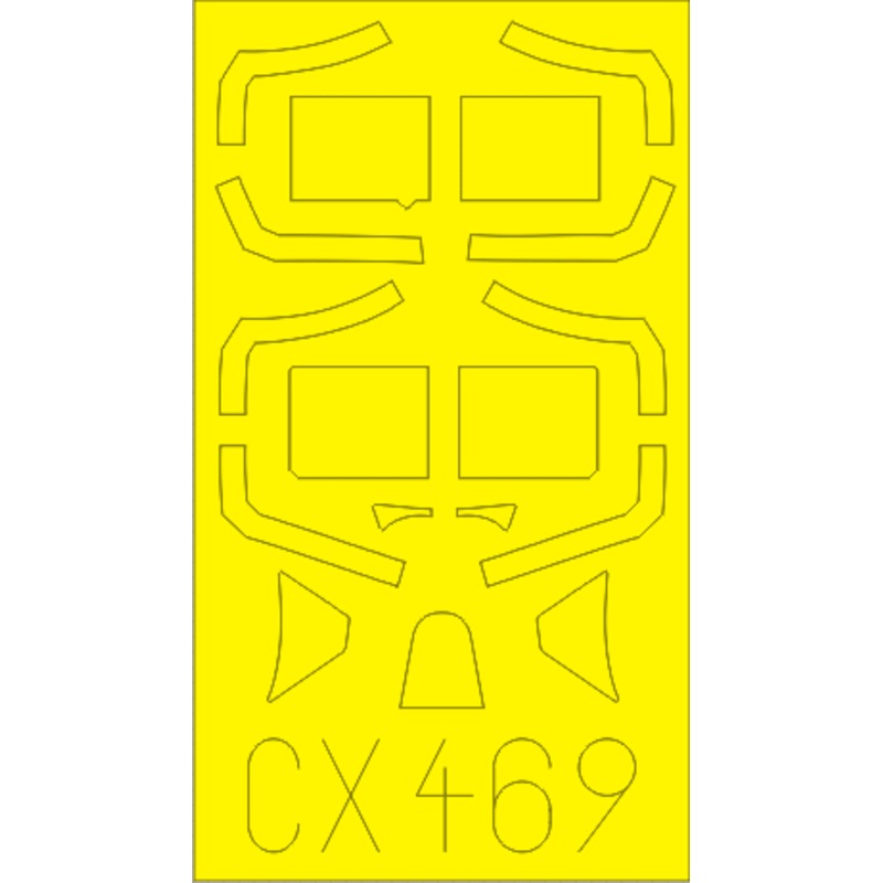 1/72 Spitfire Mk.XVI Highback Masking Sheet (Eduard)