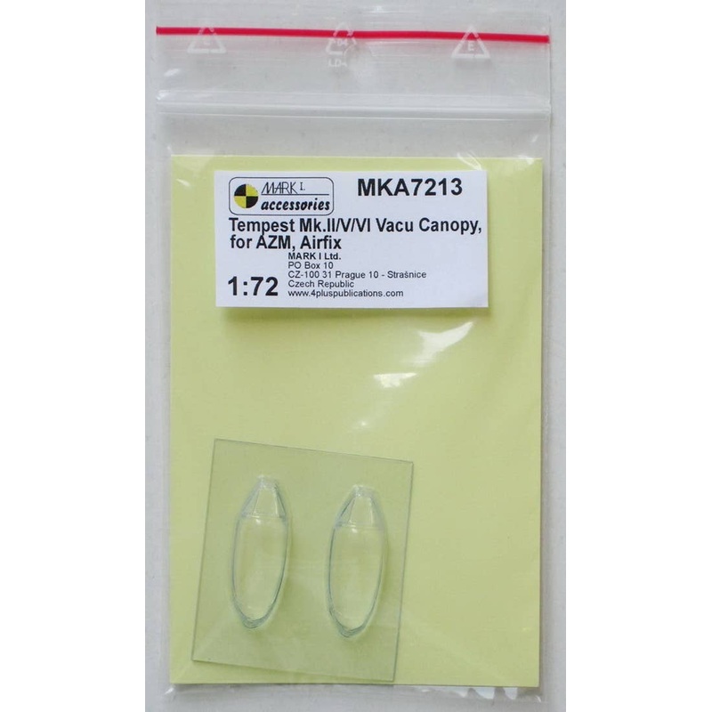 1/72 Tempest Mk.II/V/VI Vacu Canopy (2 pcs), for AZM