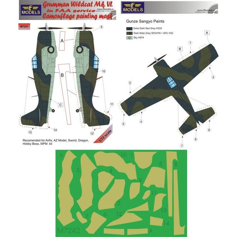 1/72 Wildcat Mk.VI Camouflage Paint Mask Sticker (Also Compatible With Alma Hobby)