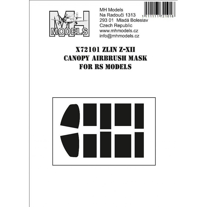 1/72 Zlin Z-XII canopy airbrush mask for RS Models