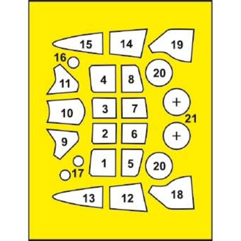 Hawk H-75 M/N/O PE painting mask on yellow kabuki paper for CP kits CP72021/CP72022