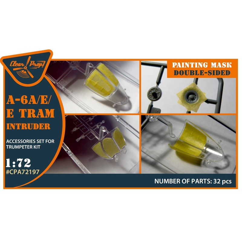1/72 A-6A/E/E Tram Intruder double-sided painting mask on yellow kabuki paper for Trumpeter kit