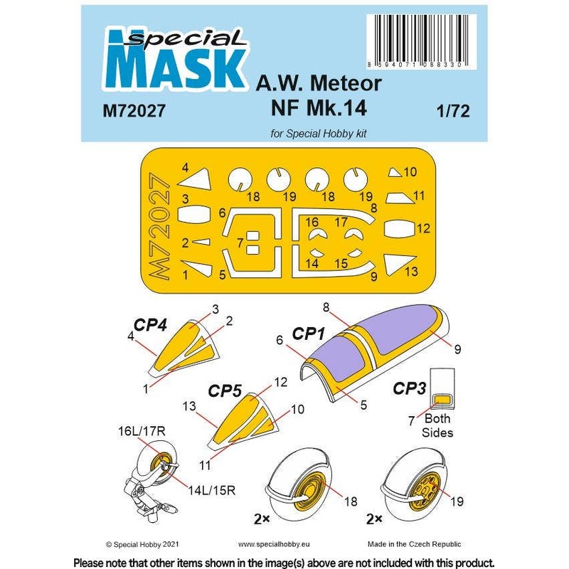 1/72 A.W. Meteor NF Mk.14 Mask for Special Hobby