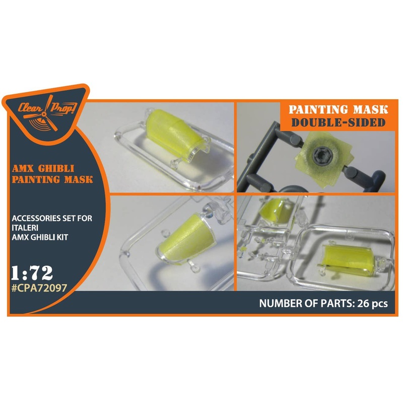 1/72 AMX Ghibli double-sided painting mask on yellow kabuki paper for Italeri kits