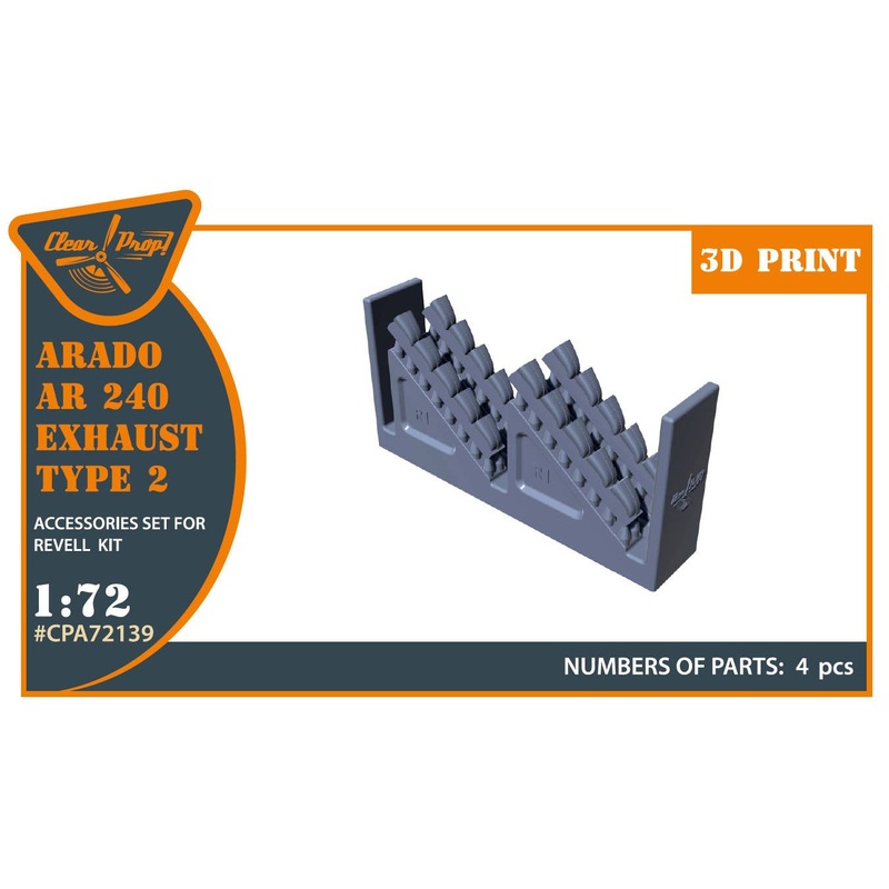 1/72 Arado Ar-240 exhausts type 2 for REVELL kit