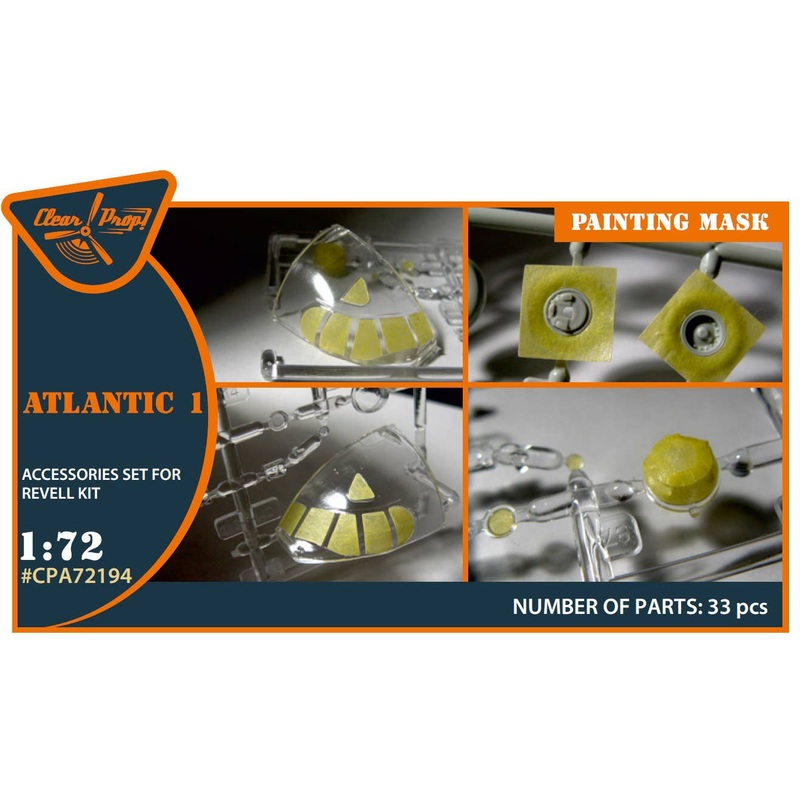 1/72 ATLANTIC 1 painting mask on yellow kabuki paper for REVELL kit