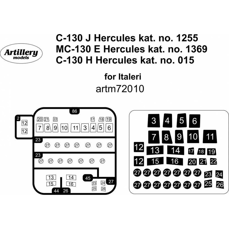 1/72 C-130J/H, MC-130E Hercules MASK, for Italeri