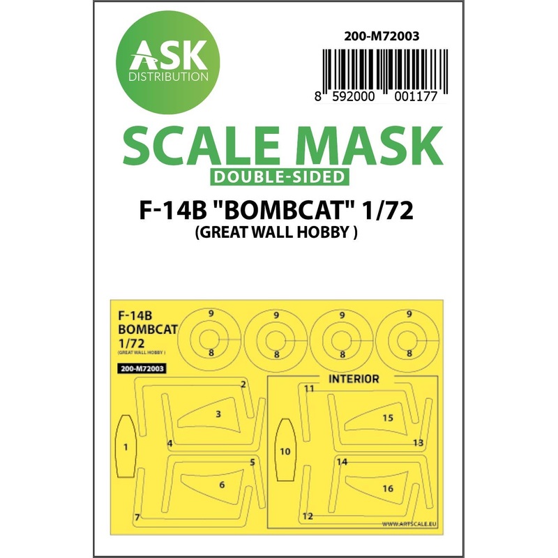 1/72 F-14B Bombcat double-sided painting mask for Great Wall Hobby