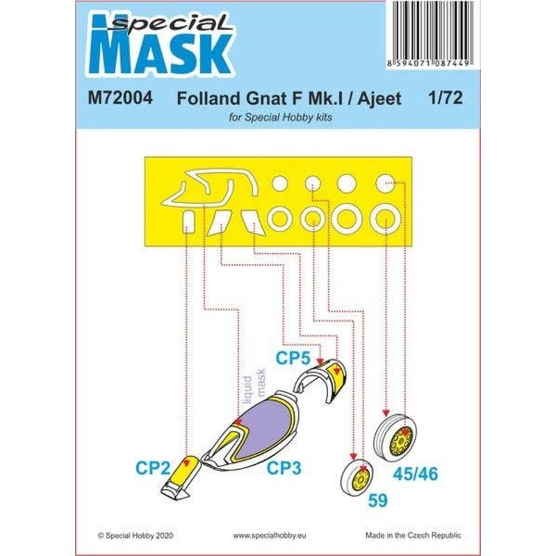 1/72 Folland Gnat/Ajeet Mask (for Special Hobby)