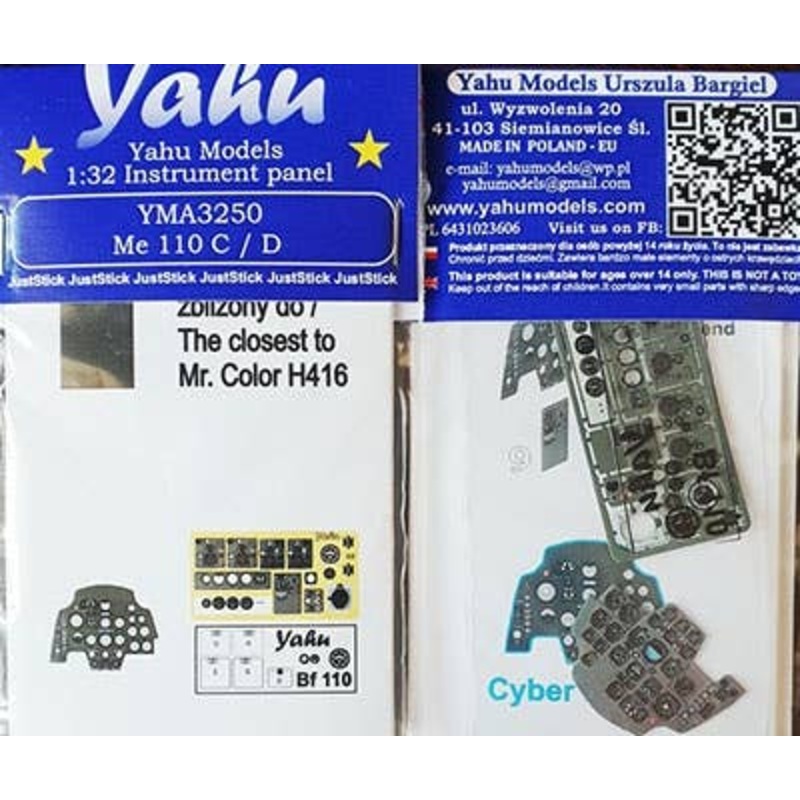 1/72 Messerschmitt Bf110C / D Colored Instrument Panel Cyber Hobby