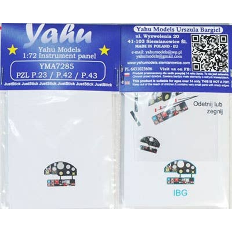1/72 Pzl P.23 / P.42 / P.43 Karash Colored Instrument Panel IBG