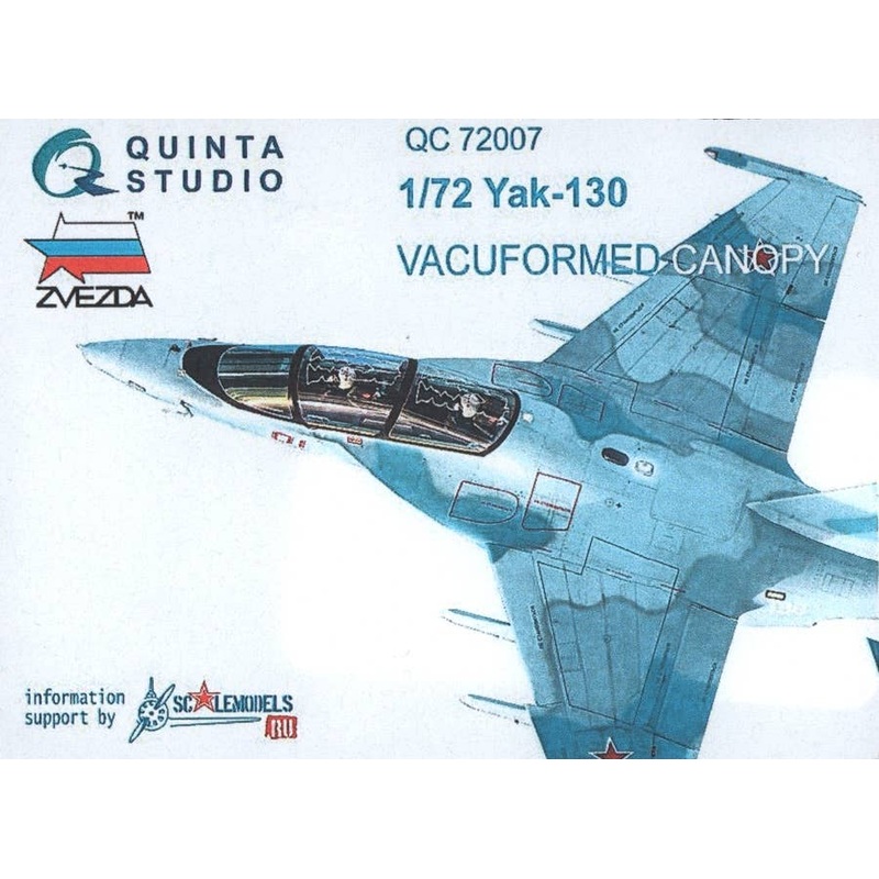 1/72 Yak-130 Vacuformed Clear Canopy with Det.Cord (for Zvezda kit)