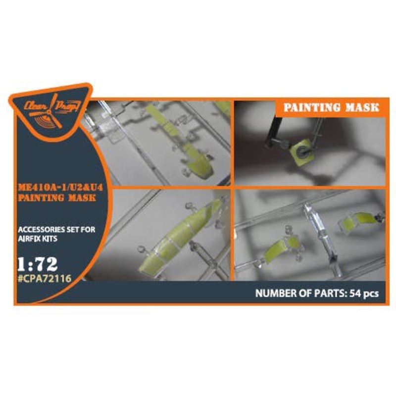 Me-410 A-1/U2/U4 painting mask on yellow kabuki paper for Airfix kit