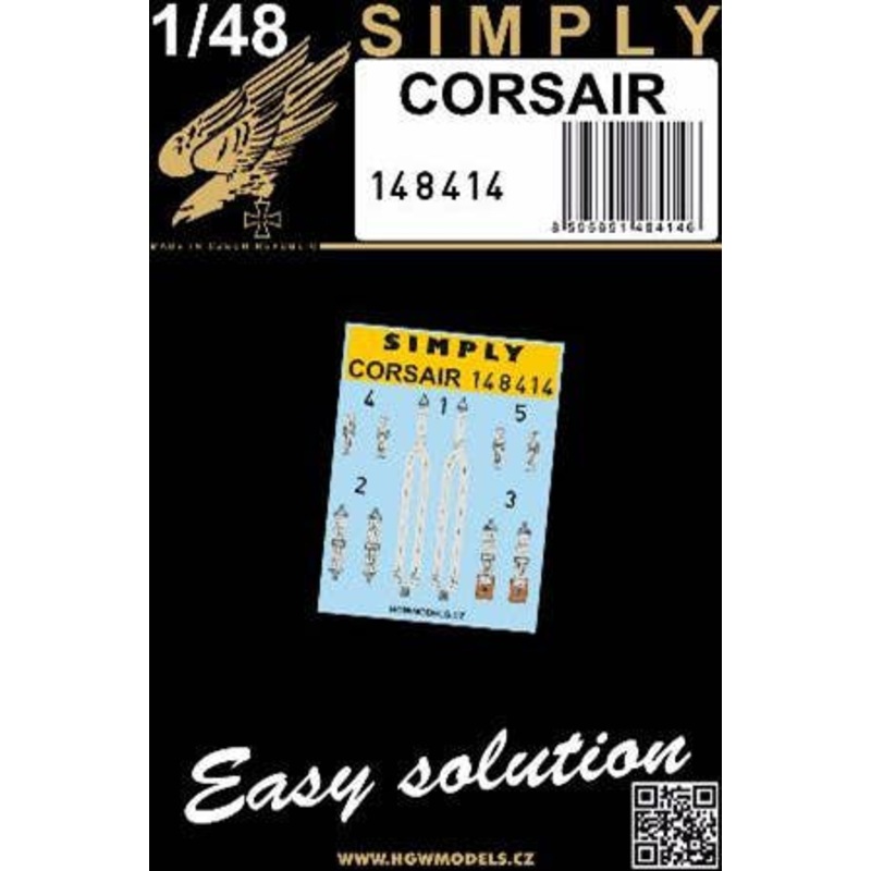 1/48 F4U Corsair 3D Decal Seatbelt (2 aircraft)