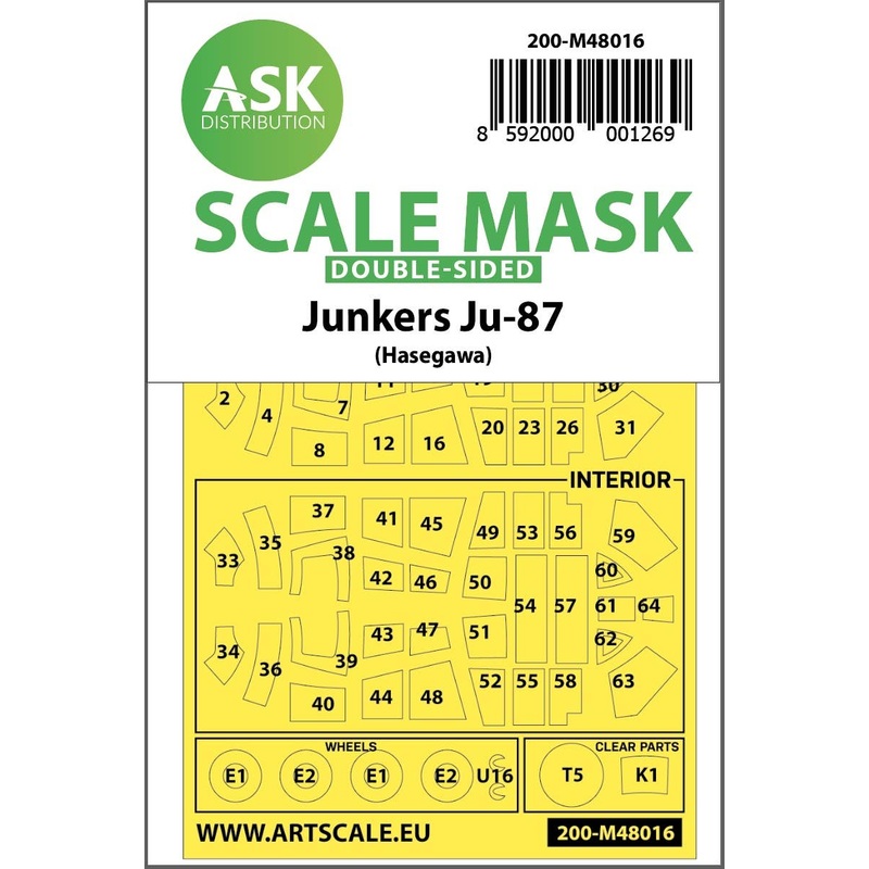 1/48 Junkers Ju 87D double-sided painting mask for Hasegawa / Hobby2000