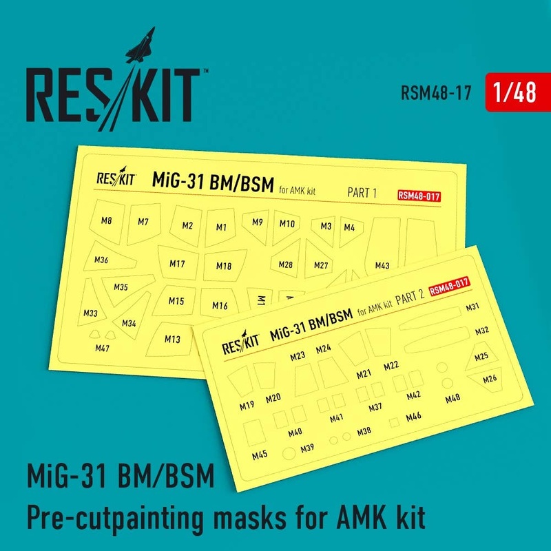 1/48 MiG-31 Pre-cut painting masks for AMK kit