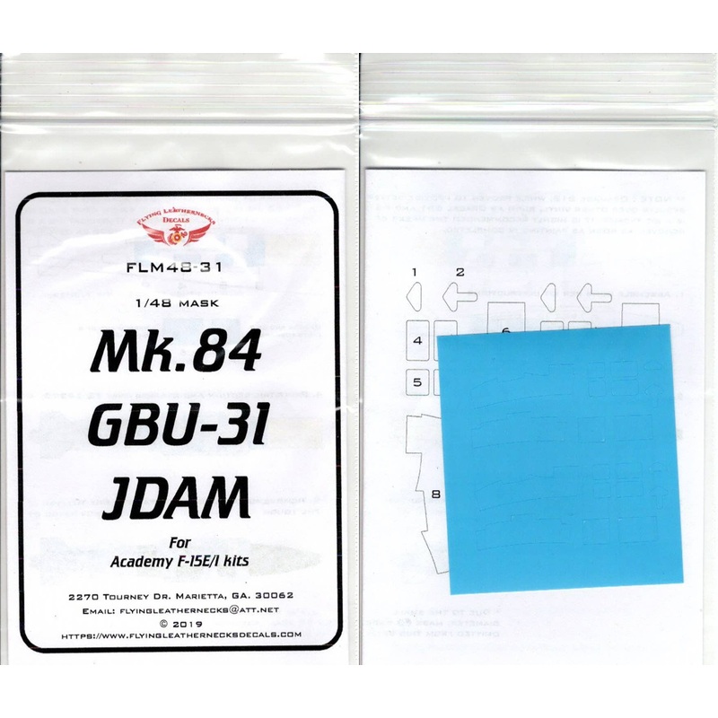 1/48 Mk.84 Gbu-31 Jdam Mask Set (For Ac Kit)