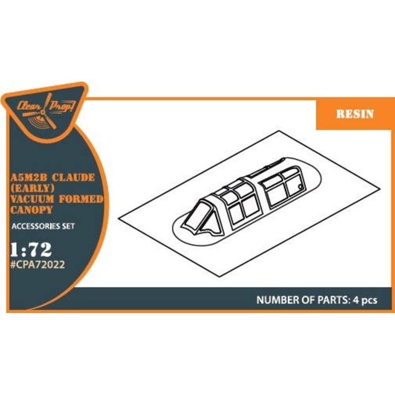 1/72 A5M2B Claude (Early) Vacuum Formed Canopy (for Clear Prop!)