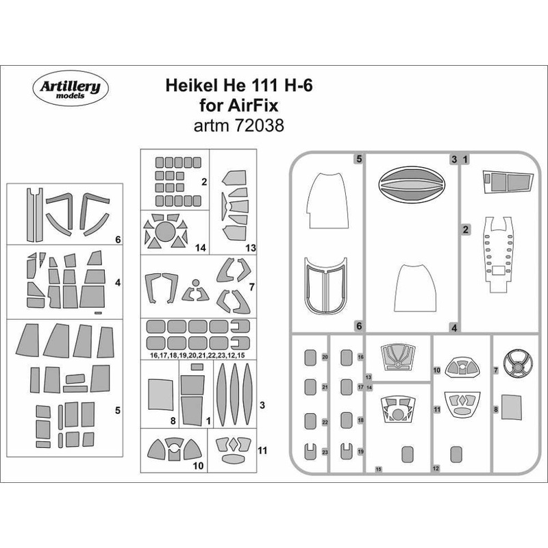 1/72 He 111H-6 Mask (for Airfix)