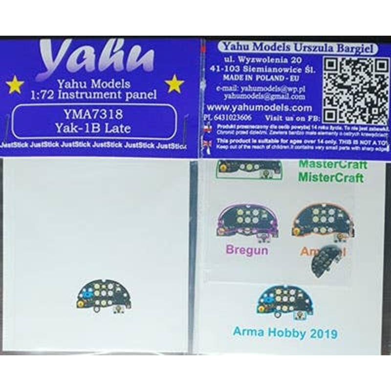 1/72 Yakovlev Yak-1B Colored Instrument Panel Arma