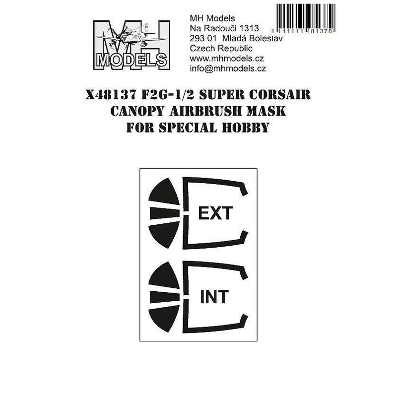 F2G-1/2 Super Corsair canopy airbrush mask, for Special Hobby