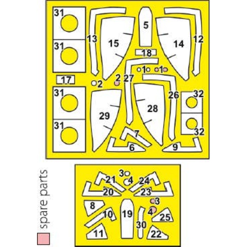 1/48 A-10C double-sided painting mask on yellow kabuki paper for ACADEMY kit
