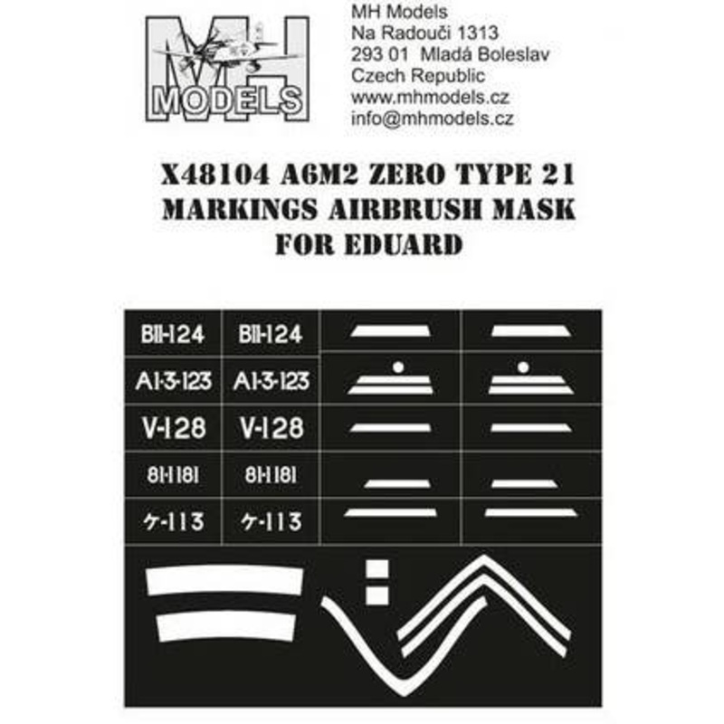 1/48 A6M2 Zero Type21 Markings airbrush mask for Eduard