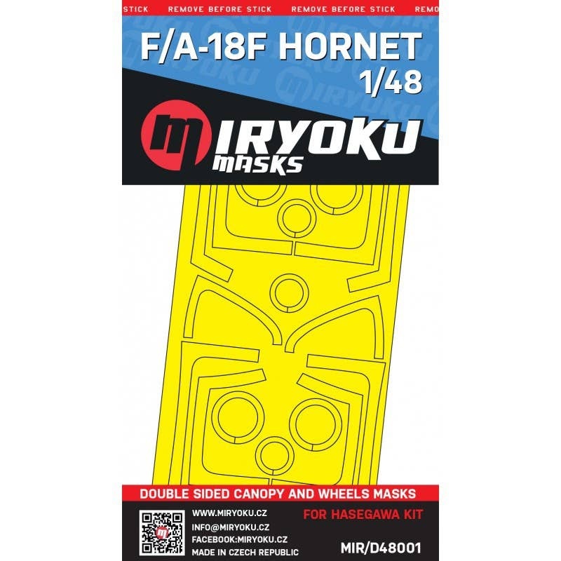 1/48 F/A-18F Hornet Double Sided Canopy Masks