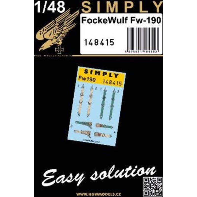 1/48 Fw190 3D Decal Seatbelt (2 pieces)