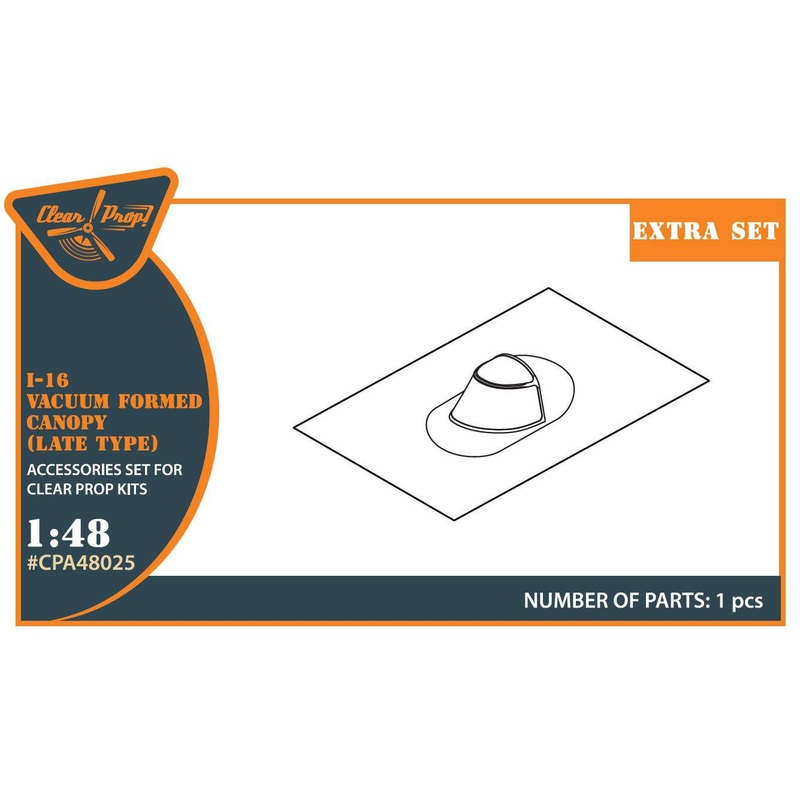 1/48 I-16 vacuum formed canopy (late version) for CPU kit