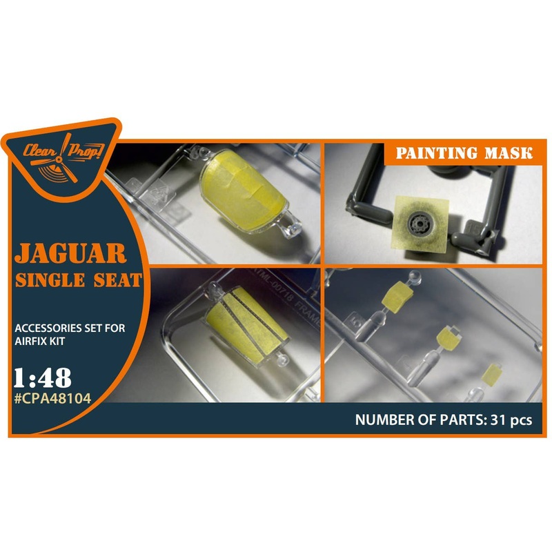 1/48 Jaguar Single seat painting mask on yellow kabuki paper for Airfix kit