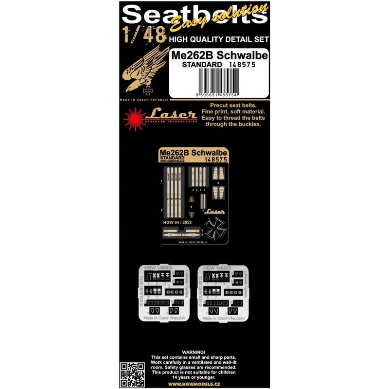 1/48 Me262B Schwalbe microfiber seat belt (Standard)