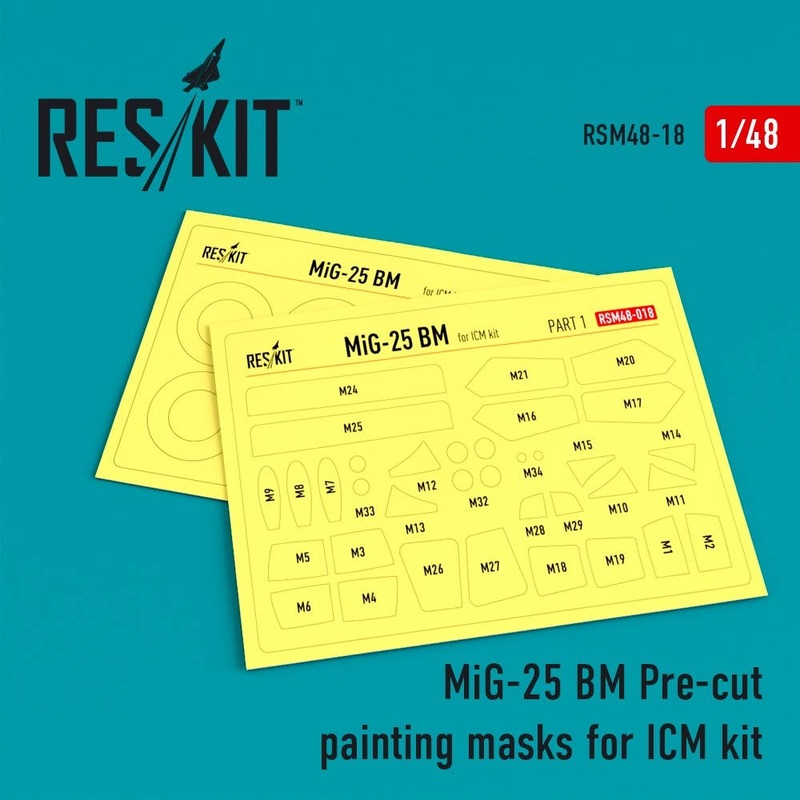 1/48 MiG-25 BM Pre-cut painting masks for ICM kit