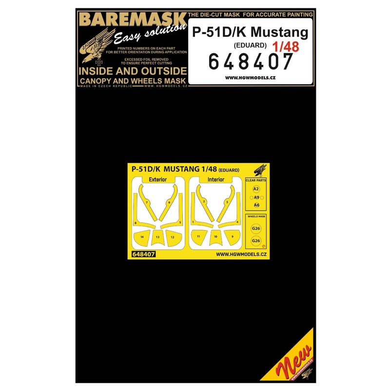 1/48 P-51D/K Mustangdouble-sided paint mask for Eduard