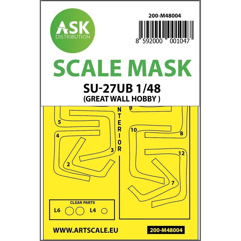 1/48 SU-27UB double-sided painting mask for Great Wall Hobby