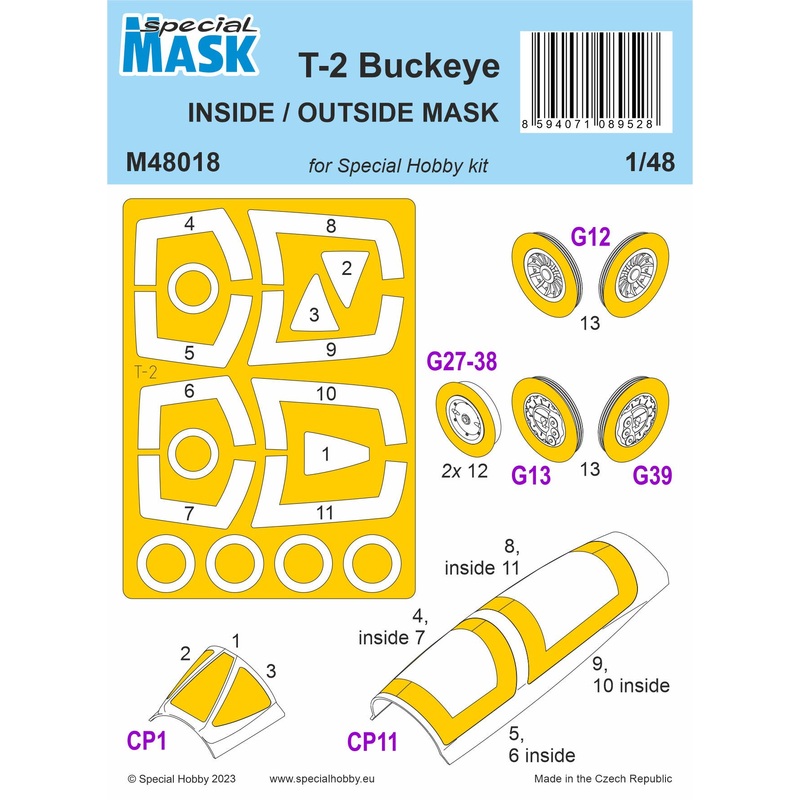 1/48 T-2 Buckeye Inside/Outside MASK