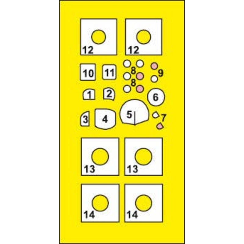 1/48 TB2 painting mask on yellow kabuki paper for Clear Prop! kits
