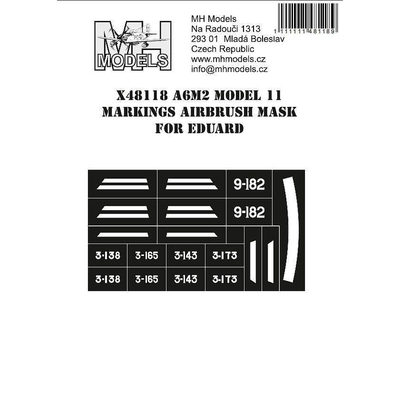 1/48 A6M2 Model 11 Markings airbrush mask for Eduard