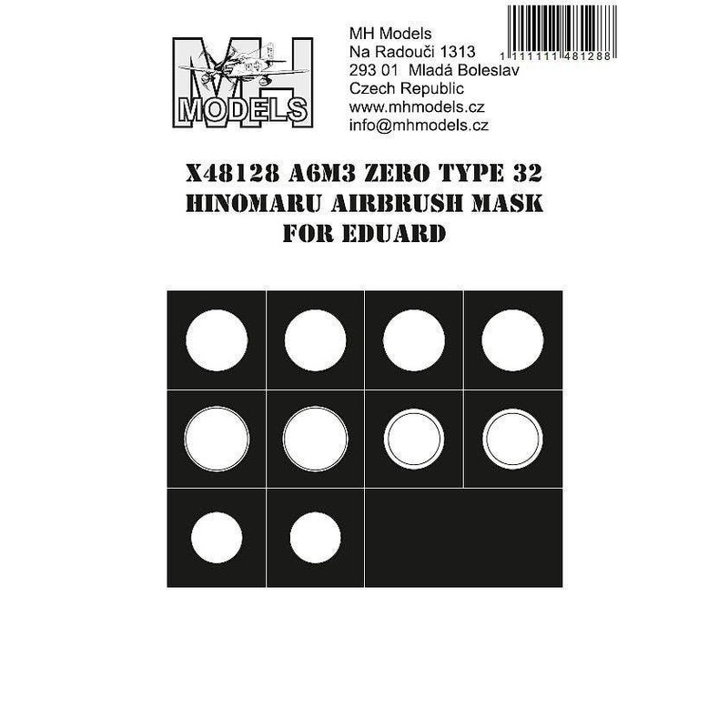 1/48 A6M3 Zero Type 32 Hinomaru airbrush mask for Eduard