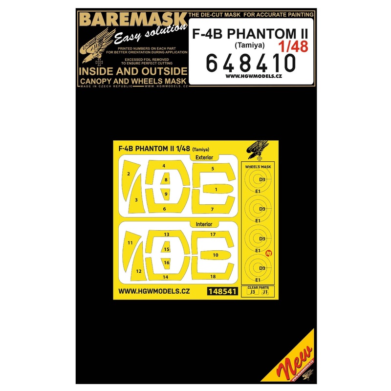 1/48 F-4B Phantom II double-sided paint mask for Tamiya