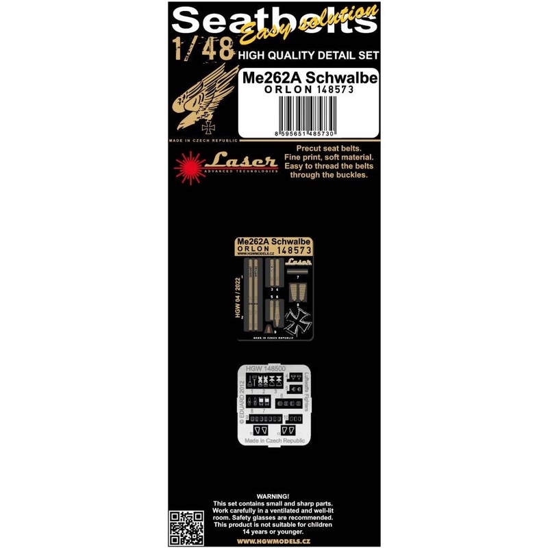 1/48 Me262A Schwalbe microfiber seat belt (Orlon)