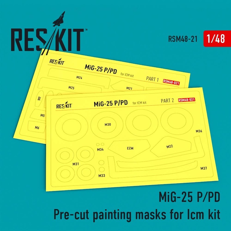 1/48 MiG-25 P/PD Pre-cut painting masks for ICM kit