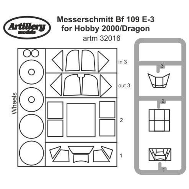 1/32 Bf 109E-3 MASK, for Dragon/Hobby2000